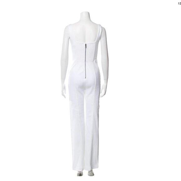 Alice + Olivia  chels stretch-denim jumpsuit USA small 26 - Picture 4 of 11